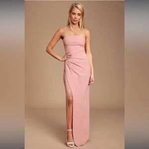 Lulus Foxy Mauve Pink Strapless Maxi Dress - size M